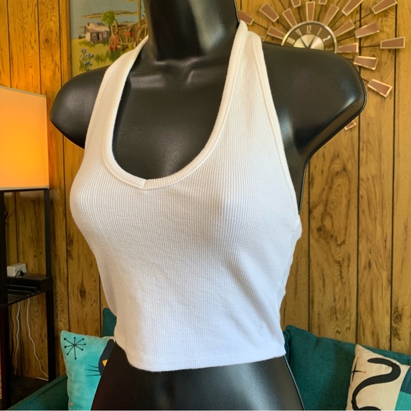Forever 21 Off-White Ribbed Halter Tank Top - Picture 2 of 7